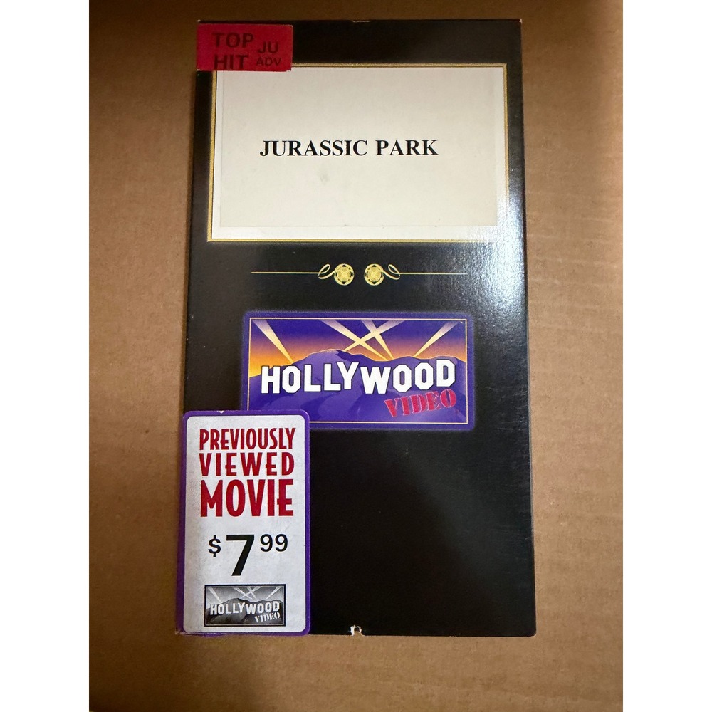 Jurassic Park VHS Hollywood Video Previously Viewed Movie Steven Spielberg 1993‎